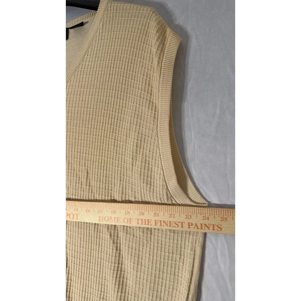 Ping‎ Men's V Neck Silk Vest Light Yellow XL Sweater Vest Preppy Golf